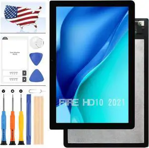 10.1" for  Fire HD 10 HD10 2021 11th Generation T76N2B Screen Replacement Fire HD10 Plus T76N2P LCD Display Touch Panel Digitizer Glass Full Assembly Parts Kit with Free Repair Tools