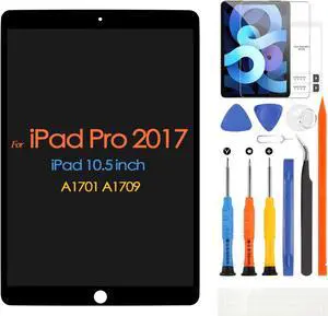 Screen Replacement for iPad Pro 10.5" 2017 A1701 A1709,LCD Display Touch Screen Digitizer Glass Panel Full Assembly with Repair Tools(Black)