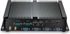 IDEARACE Fanless Mini Desktop Computer PC W-11 Pro, Intel i5 4th Gen. 1.6GHz-2.6GHz CPU, 8GB RAM 256GB SSD, 6xCOM RS232 4xUSB 3.0 2xNICs 2xHD Metal Case