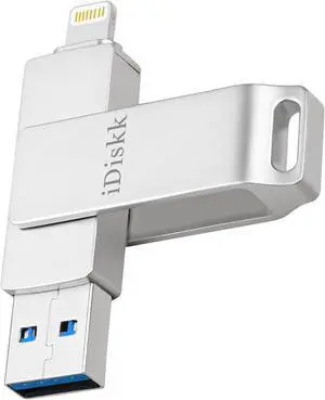 MFi Certified iDiskk 256GB Phone Flash Drive Photo Stick Mobile for iPhone (14/13/12/12 pro/12 pro max/11/11 Pro/XR/X) Memory Stick iPad External Photo Storage for MacBook/Laptops/PC Photo Vault