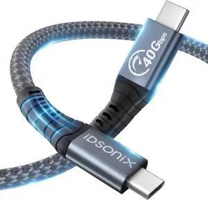 iDsonix USB 4 Cable[USB-IF Certification] Compatible with Thunderbolt 4 Cable 6.6Ft 40Gbps Data Transfer / 8K@60Hz or Dual 4K Displays/PD 100W Charging for MacBooks, iPad Pro, Hub, Mac Mini, SSD etc