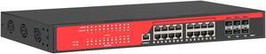 ienRon 22 Port 2.5G Managed Layer 3 PoE Switch, 16 x 2.5 Gigabit Base-T Ports, 6 x 10 Gigabit SFP Switch, Ethernet Switch, Smart Switch, Flexible DHCP/VLAN/MAC/ACL/QoS/SNMP V1/V2/V3/IGMP