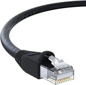 InstallerParts (10 Pack Ethernet Cable CAT6A Cable UTP Booted 5 FT - Black - Professional Series - 10Gigabit/Sec Network/High Speed Internet Cable, 550MHZ
