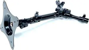 All Sturdy Aluminum Alloy Metal Short Length Type TV/Monitor headrest Mount Bracket with a Steel Plate That has 75 & 100mm VESA Standard Holes