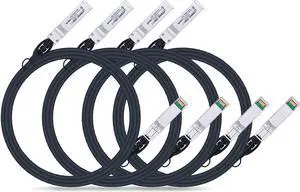 10G SFP+ Twinax Cable, Direct Attach Copper(DAC) Passive Cable, 3m (9.84ft), for Cisco SFP-H10GB-CU3M, Meraki, Ubiquiti, Mikrotik, Intel, Fortinet, Netgear, D-Link, Supermicro, TP-Link, 4 Pack