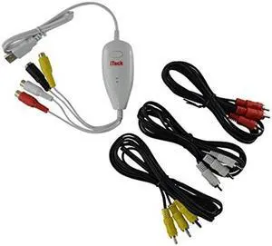 iTeck EzCap USB 2.0 Audio Video Capture Device Converter for Live Games from Xbox360 Playstation3 PS3 Wii in Color Included 3 RCA Splitters
