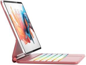 iPad Air 5th Generation Case with Keyboard 10.9", Rainbow Color Backlit with Multi-Touch Trackpad Keyboard, Magic Keyboard iPad Pro 11 4th/3rd/2nd/1st Gen, Keyboard Case for iPad Air 4th Gen Rose Gold