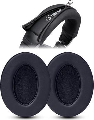 WC PadZ & BandZ Bundle - Replacement Earpads and Headband Cover for ATH M50X and M Series Headphones | Black & Black