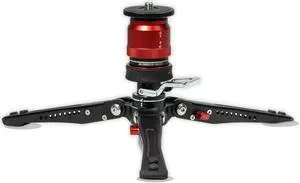 IFOOTAGE Cobra 3 Base-P Tripod,Low Profile Minipod,Pedal Locking Design,Auto Locking Sleeve,360degSmooth Rotation,1/4"&3/8" Screws,Bottom Rubber Foot