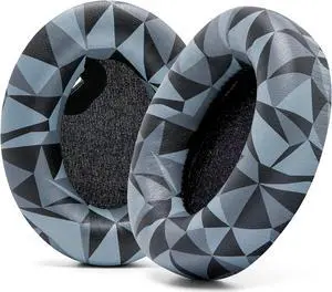 WC Wicked Cushions Extra Thick Earpads for Sony WH1000XM4 Headphones - Soft PU Leather Cushions, Luxurious Noise Isolating Memory Foam, Added Thickness Without Disabling On/Off Sensor | Geo Grey