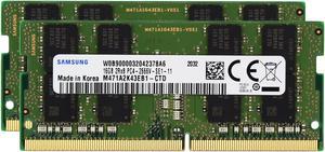 Samsung 32GB (2x16GB) DDR4 2666MHz PC4-21300 SODIMM 2Rx8 CL19 1.2v 260-PIN Memory Module RAM Laptop Notebook Upgrade M471A2K43CB1-CTD Adamanta