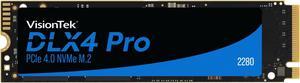 VisionTek 2280 M.2 DLX4 Pro SSD - 4TB - PCIe Gen 4.0 x4 NVMe - 5200MB/s Read, 4775MB/s Write - Laptops, Gaming PCs, Compatible Consoles