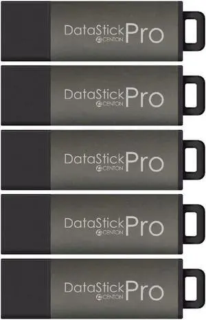 Centon DataStick Pro USB 3.0 Flash Drive 32GB x 5, Charcoal Metallic (S1B-U3P31-32G-5)