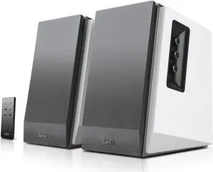 Edifier R1700BT Bluetooth Bookshelf Speakers - Active Near-Field Studio Monitors - Powered Speakers 2.0 Setup Wooden Enclosure - 66w RMS -White