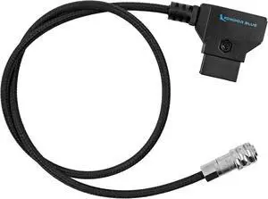 KONDOR BLUE 20" D-Tap/P-Tap to 2-Pin Weipu Style Braided Power Supply Cable | Compatible with many DC plug battery options including BMPCC 4K/6K, The Sony NP series, and MOZA Air 2 | Black