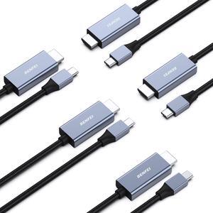 BENFEI 5 Pack USB C to HDMI 6 Feet Cable [4K@60Hz, Aluminum Shell, Nylon Braided], Thunderbolt 3/4 Compatible with iPhone 15 Pro/Max, MacBook Pro/Air 2023, iPad Pro