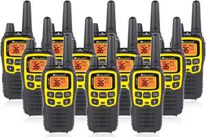 Midland T61VP3 36 Channel FRS Two-Way Radio - Up to 32 Mile Range Walkie Talkie - Yellow/Black (Pack of 12)