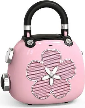 DOSS Candy Cute Bluetooth Speaker, Mini Portable Speaker with Mighty Sound, Retro Stylish Design, Adorable Speaker for Room, Desk Decoration, Xmas Gift for Kids, Girls, Women-Pink
