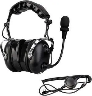 Retevis Noise Reduction Walkie Talkie Headset,Racing Headset,for RT22 RT21 H-777 RT68 NR10 RT86 RA89 RA79,Compatible with Baofeng UV-5R 5RM Kenwood Rugged Radios,Two Way Radio Headset with Mic(1 Pack)