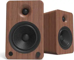 Kanto YU6WALNUT Powered Bookshelf Speakers with Bluetooth and Phono Preamp | Pair | Walnut