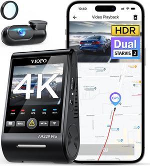 VIOFO A229 Pro 4K HDR Dash Cam, Dual STARVIS 2 IMX678 IMX675, 4K+2K Front and Rear Car Camera, 2 Channel with HDR, Voice Control, 5GHz WiFi GPS, Night Vision 2.0, 24H Parking Mode, Support 512GB Max