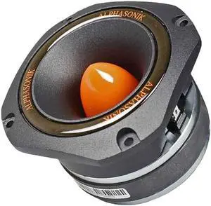 Alphasonik ABT22 Dynamis Series 4.5" Bullet Tweeter 4-Ohm 400 Watts Max Cast Frame with aluminum bullet phase plug and ferrite magnet