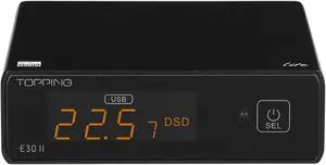 TOPPING E30II lite DAC Preamp - AK4493S Hi-Res XMOS XU208 DAC 32Bit/768kHz DSD512 DSD Direct Mode for USB/Coax/Opt Inputs RCA HiFi Stereo Digital Audio Decoder(Black)