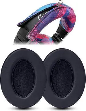 WC PadZ & BandZ Bundle - Replacement Earpads and Headband Cover for ATH M50X and M Series Headphones | Black & Speed Racer