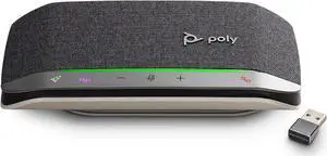POLY - Sync 20+ USB-A Personal Bluetooth Smart Speakerphone (Plantronics) - Connect to Smartphones via Bluetooth-PC/Mac via - BT600 Dongle -Works with Teams (Certified), Zoom & More,Black