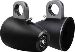 Audiopipe APMP-800ETW 8-Inch Compact Multi Purpose Directional Stereo Speaker Enclosure for Car Audio, Marine, UTV, and ATV Sound System, Black (Pair)