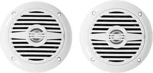 Rockville Pair MS40W White 4" 200 Watt Marine Boat Speakers Compact and Powerful