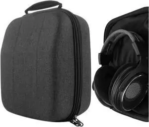 Geekria Shield Case for Large Sized Over-Ear Headphones, Replacement Protective Hard Shell Travel Carrying Bag with Cable Storage, Compatible with HiFiMAN HE1000 V2, SHURE Headsets (Dark Grey)