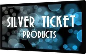Silver Ticket Products STR Series 6 Piece Home Theater Fixed Frame 4K / 8K Ultra HD, HDTV, HDR & Active 3D Movie Projection Screen, 16:9 Format, 110" Diagonal, Grey Material STR-169110-G
