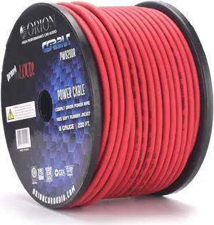 Orion Cobalt PW8200R 8 Gauge Wire (200ft) Copper Clad Aluminum CAA - High Powered Car Audio/Amplifier Power & Ground Cable, Battery Cable, Home Speaker Stereo, Welding Battery, RV Trailer Wiring