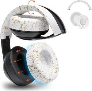 WC SweatZ and BandZ Protective Sweat Cover & Headband Cover Bundle for Beats Studio Headphones by Wicked Cushions | Gold Marble