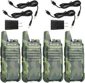 Retevis RT22 Walkie Talkies Rechargeable, Voice Activated, Emergency Alarm, Outdoor Cruise Ship ATV Hunting Skiing Handheld Two Way Radio Walkie-Talkies (4 Pack,Camouflage)
