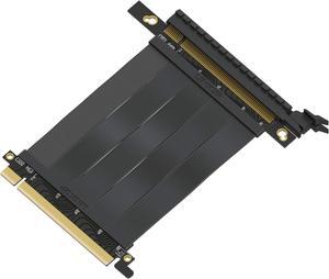 LINKUP PCIE 3.0 16x Shielded Extreme High-Speed Riser Cable Premium PCI Express Port Extension Card|Straight Socket (10 cm) - TT Compatible