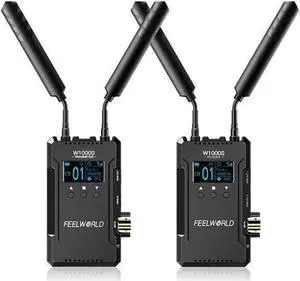 FEELWORLD W1000S Video Transmission System SDI+Dual HDMI Full Duplex Intercom Live Streamin 1000FT Long Range with 0.08S Low Latency