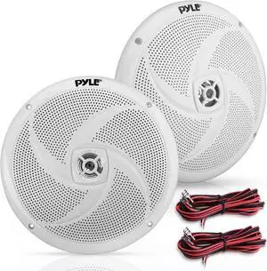 PyleUsa 8" Marine Vehicle Speakers Dual 2-Way 320W 4 Ohm Low Profile Waterproof Car Component Speaker System, 8 Oz Magnet, Voice Coil, for Custom Audio Boat, Truck, Watercraft, Mobile,Off-Road (White)
