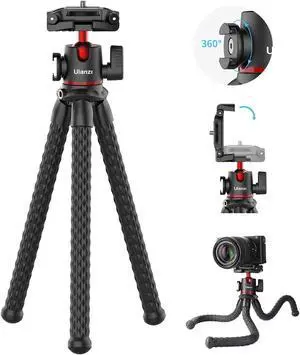 ULANZI MT-33 Camera Tripod,Flexible Mini Tripod with 1/4" Screw for Magic Arm,Octopus Tripod Compatible with Iphone 12 Samsung Canon Nikon Sony Cameras