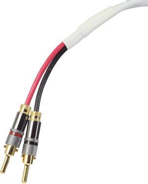 Blue Jeans Cable Ten White Speaker Cable, with Welded Terminations (Single Cable - for one Speaker), Assembled in USA (40 foot, Bananas to Bananas)