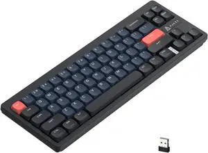 A.JAZZ AKL680 Wireless Mechanical Keyboard,BT/2.4Ghz Dual-Mode Low Profile Gaming Keyboard with Red Switch,Full N-Key Rollover,Ultra-Compact 68 Keys Keyboard for PC/Laptop/Windows/Mac-Black/Blue