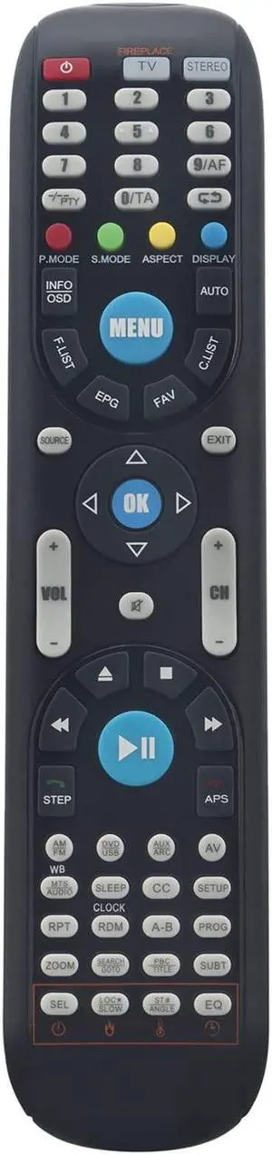 FUTVRS1-BL Universal Replacement Remote Fit for Furrion TVs FEHS28CAA FEHS39L6A FEHT39N8A FEHD19S0A FEFD22S0A FEFS48F7A FEFS58F7A FEFS50K9A FDFS40M4A FDUS50M7A FDUS50F1A FDHS32M1A FDFS40M1A
