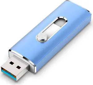 256GB Flash Drive, Aiibe USB C Flash Drive 256GB Dual USB 3.1 USB C Memory Stick OTG Type C Thumb Drive 256 GB USB C Drive for PC Tablet TV Car Type C Smart Phone (256G, Blue)