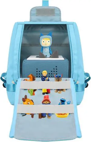 Carrying Case for Tonies Figures and Box, Storage Bag for Toniebox Accessories, Organizer for Tonies Starter Set Characters Headphones, Blue