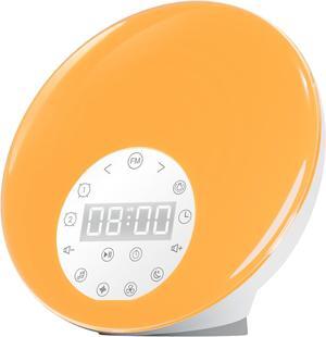 Sunrise Alarm Clock Wake Up Light for Kids, Adults, Heavy Sleepers, Bedroom, Sunrise Simulation, Dual Alarms, White Noise, Snooze, Sleep Aid with 26 Sleep Sounds, 8 Colors Night light, Sleep Timer