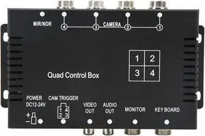 Parking Camera Video Switch 4 Channel Video Splitter Control Box DC12V 24V Image Switch Remote Control High Definition for Truck Bus Boat