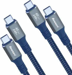 Aowzovi USB 4 for Thunderbolt 4 Cable, 40Gbps Data Transfer, 240W Charging for MacBook Pro/Air, iPad Pro, Chromebook, Nintendo Switch, Dell XPS, Surface Pro, Galaxy S23, and More (2, Black, 3ft) Aowzovi USB 4 for Thunderbolt 4 Cable, 40Gbps Data Transfer, 240W Charging for MacBook Pro/Air, iPad Pro, Chromebook, Nintendo Switch, Dell XPS, Surface Pro, Galaxy S23, and More (2, Black, 3ft)