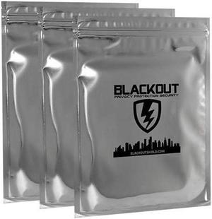BLACKOUT Faraday Cage Bag EMP Bags Premium Ultra Thick 3pc Prepping Kit 5" X 7" Smartphones Hard Drives RFID Privacy