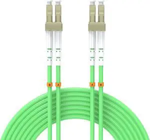 Buacoz 7.5Meters 25ft LC/UPC-LC/UPC 40/100GB Multi-Mode Fiber Optic Cable LC to LC OM5 LC-LC 10 Gigabit Jumper Optical Patch Cord Duplex 50/125um Lime Green